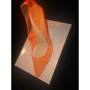 orange transparent heels